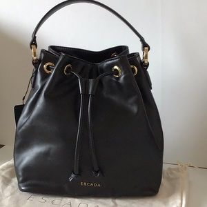 Escada Leather Bucket Bag.